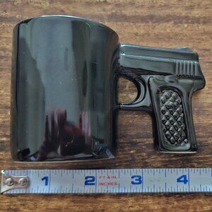 Big Mouth Toys Novelty Shot Glass, Black Ceramic Pistol Gun